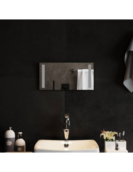 Specchio da bagno LED Trasparente 40 x 20 cm vetro temperato