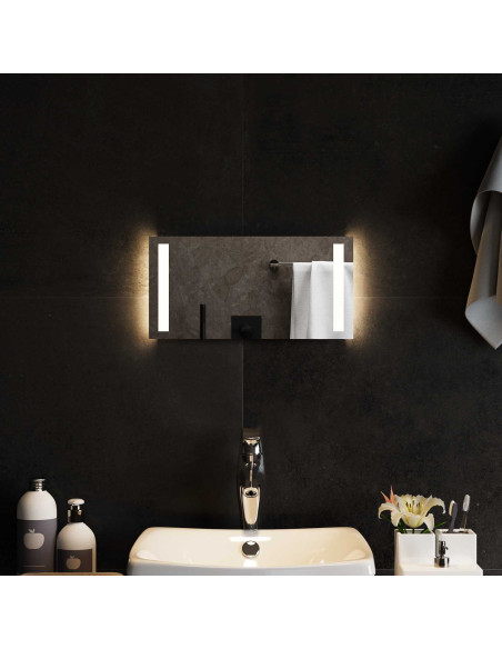 Specchio da bagno LED Trasparente 40 x 20 cm vetro temperato