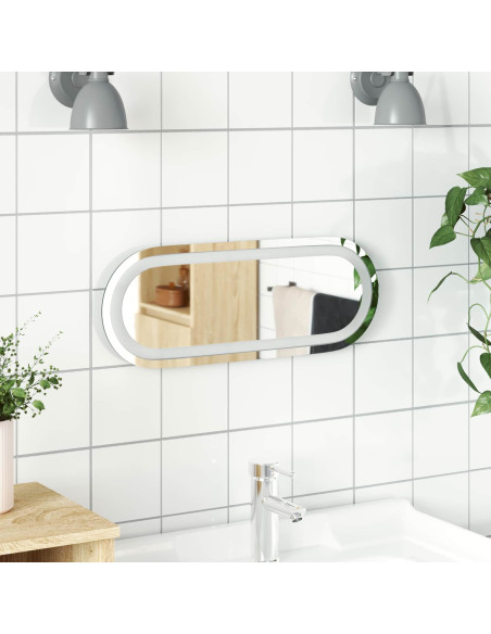 Specchio da bagno LED Trasparente 40 x 15 cm vetro temperato