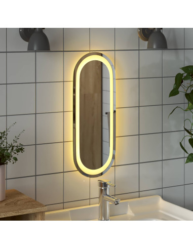 Specchio da bagno LED Trasparente 40 x 15 cm vetro temperato