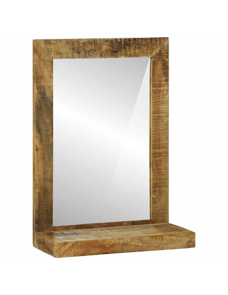 Specchio da bagno Rettangolare Marrone Legno di mango massello