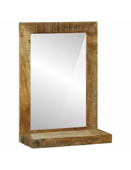 Specchio da bagno Rettangolare Marrone Legno di mango massello