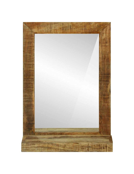 Specchio da bagno Rettangolare Marrone Legno di mango massello