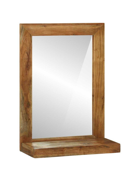 Specchio da bagno Rettangolare Marrone Legno di Acacia Massello