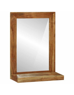 Specchio da bagno Rettangolare Marrone Legno di Acacia Massello 2