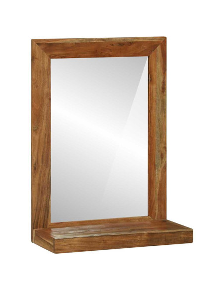 Specchio da bagno Rettangolare Marrone Legno di Acacia Massello