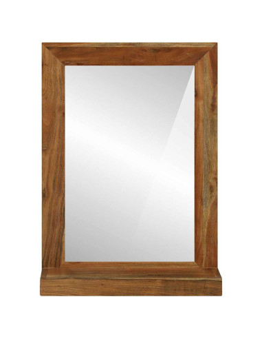 Specchio da bagno Rettangolare Marrone Legno di Acacia Massello