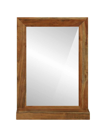 Specchio da bagno Rettangolare Marrone Legno di Acacia Massello
