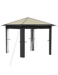 Gazebo senza Parete 2,6 x 2,6 m Crema e Antracite 2
