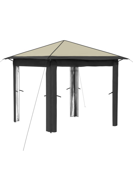 Gazebo senza Parete 2,6 x 2,6 m Crema e Antracite