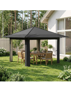 Gazebo senza Parete 3,3 x 3,3 m Grigio chiaro e Antracite