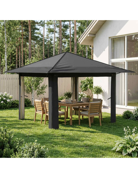 Gazebo senza Parete 3,3 x 3,3 m Grigio chiaro e Antracite