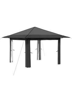 Gazebo senza Parete 3,3 x 3,3 m Grigio chiaro e Antracite 2