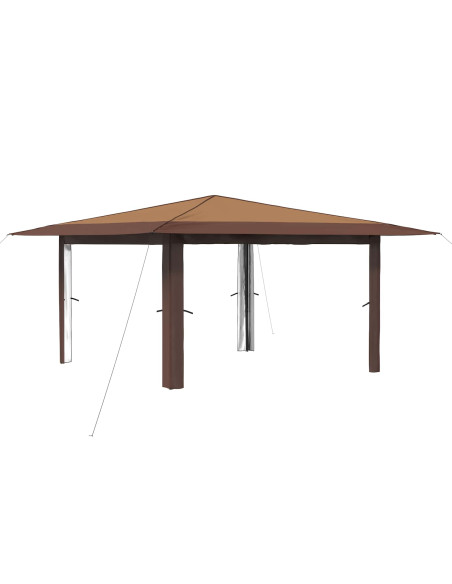 Gazebo senza Parete Laterale 4 x 4 m Beige e Marrone