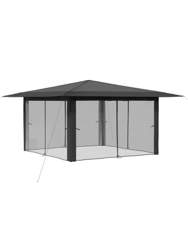 Gazebo con 4 Pareti Laterali 4 x 4 m Grigio chiaro e Antracite