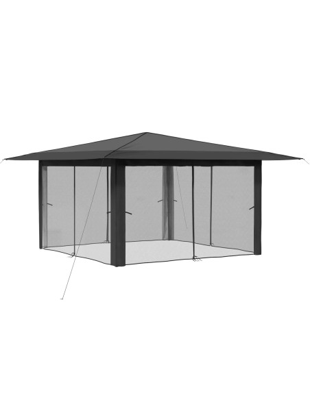 Gazebo con 4 Pareti Laterali 4 x 4 m Grigio chiaro e Antracite