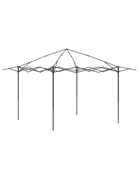 Gazebo con 4 Pareti Laterali 4 x 4 m Grigio chiaro e Antracite