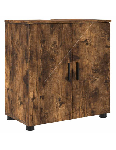 Set di mobili per il bagno 2 pz Rovere fumé 61 x 35 x 64 cm