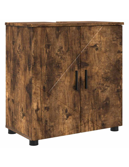 Set di mobili per il bagno 2 pz Rovere fumé 61 x 35 x 64 cm