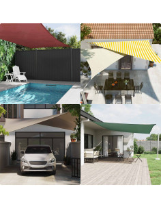Vela da ombra solare 3 x 3 x 4,24 m 100% Poliestere Oxford