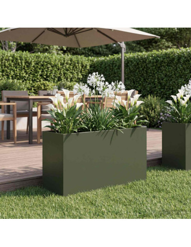 Vaso da giardino Verde Oliva 80 x 30 x 40 cm