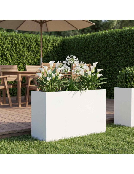 Vaso da giardino Bianco 80 x 30 x 50 cm