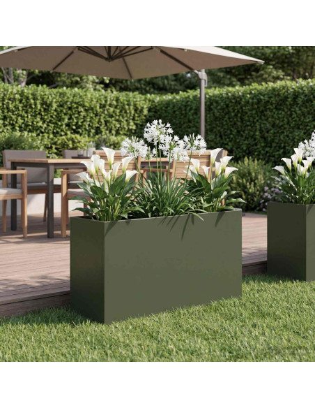Vaso da giardino Verde Oliva 80 x 30 x 50 cm