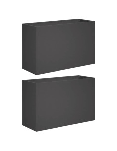 Vaso da giardino 2 pz Nero 80 x 30 x 50 cm 2