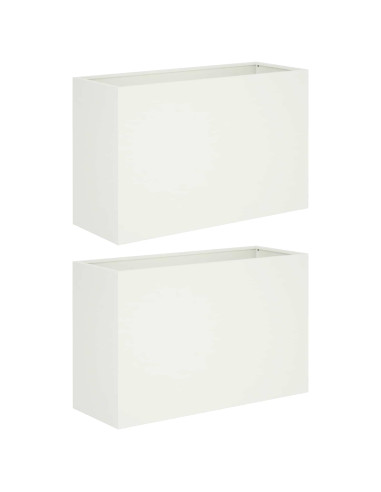 Vaso da giardino 2 pz Bianco 80 x 30 x 50 cm