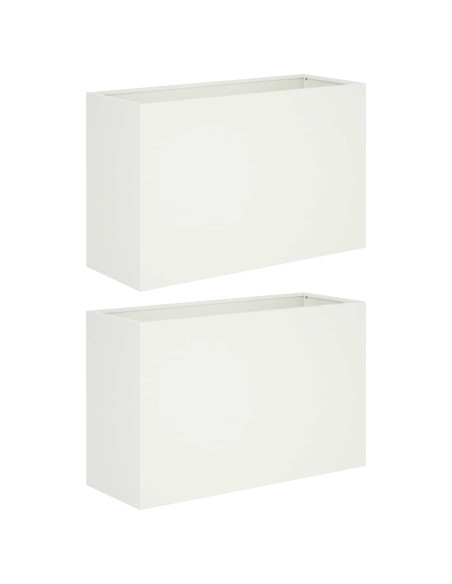 Vaso da giardino 2 pz Bianco 80 x 30 x 50 cm