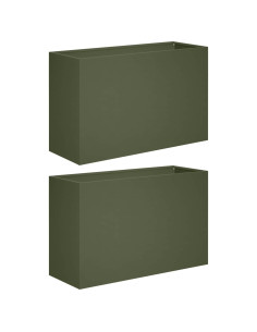 Vaso da giardino 2 pz Verde Oliva 80 x 30 x 40 cm 2
