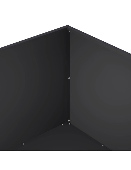 Vaso da giardino Nero 60 x 60 x 40 cm Acciaio laminato a freddo