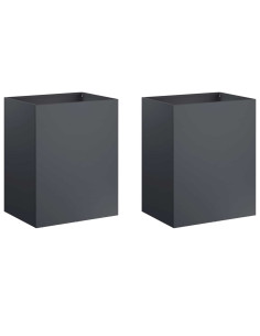 Vaso da giardino 2 pz Antracite 40 x 30 x 50 cm 2
