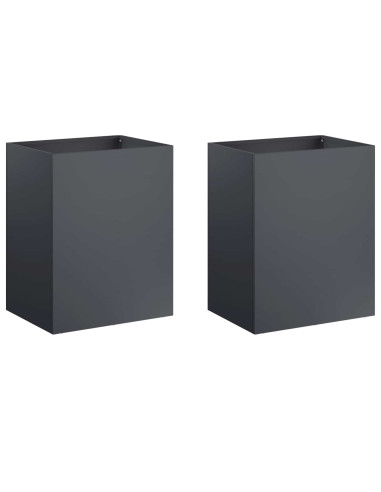 Vaso da giardino 2 pz Antracite 40 x 30 x 50 cm