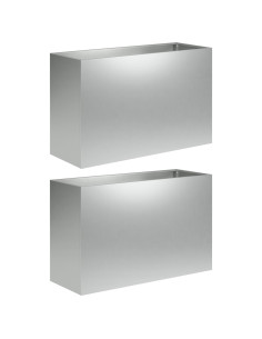 Vaso da giardino 2 pz Argento 80 x 30 x 50 cm Acciaio zincato 2