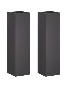 Vaso da giardino 2 pz Nero 20 x 20 x 75 cm 2