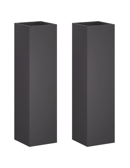Vaso da giardino 2 pz Nero 20 x 20 x 75 cm