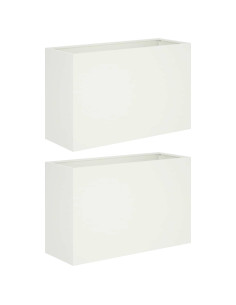 Vaso da giardino 2 pz Bianco 80 x 30 x 40 cm 2