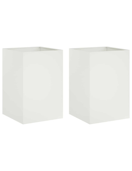Vaso da giardino 2 pz Bianco 40 x 40 x 75 cm