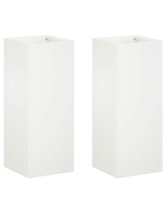 Vaso da giardino 2 pz Bianco 20 x 20 x 50 cm 2