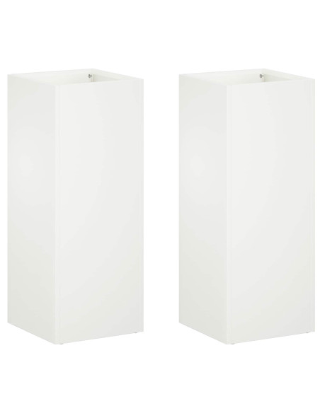 Vaso da giardino 2 pz Bianco 20 x 20 x 50 cm