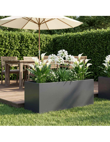 Vaso da giardino Antracite 80 x 40 x 40 cm
