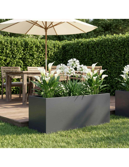 Vaso da giardino Antracite 80 x 40 x 40 cm