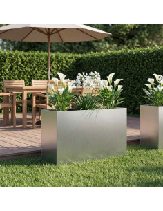 Vaso da giardino Argento 80 x 30 x 40 cm Acciaio zincato