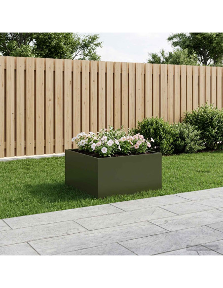 Vaso da giardino Verde Oliva 80 x 80 x 40 cm