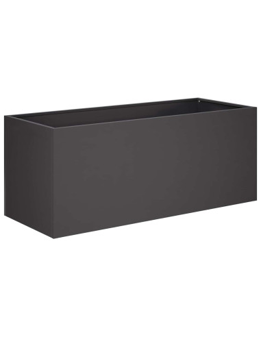 Vaso da giardino Nero 80 x 40 x 40 cm Acciaio laminato a freddo