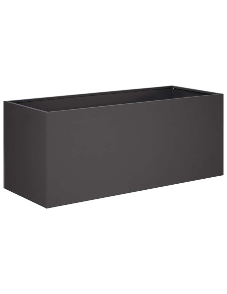 Vaso da giardino Nero 80 x 40 x 40 cm Acciaio laminato a freddo