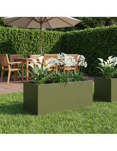 Vaso da giardino Verde Oliva 80 x 40 x 40 cm