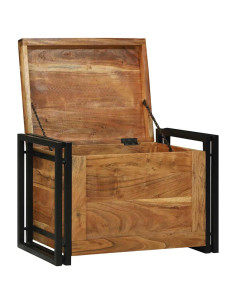 Scatola di Stoccaggio 60 x 40 x 41 cm Legno di Acacia Massello 2