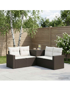 Set di divani 5 pz Nero e Bianco Crema